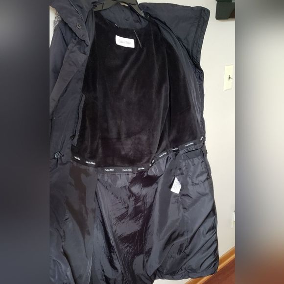 Calvin Klein Women's Black Long Duck Down Blend Winter Coat Size Medium - Picture 8 of 9